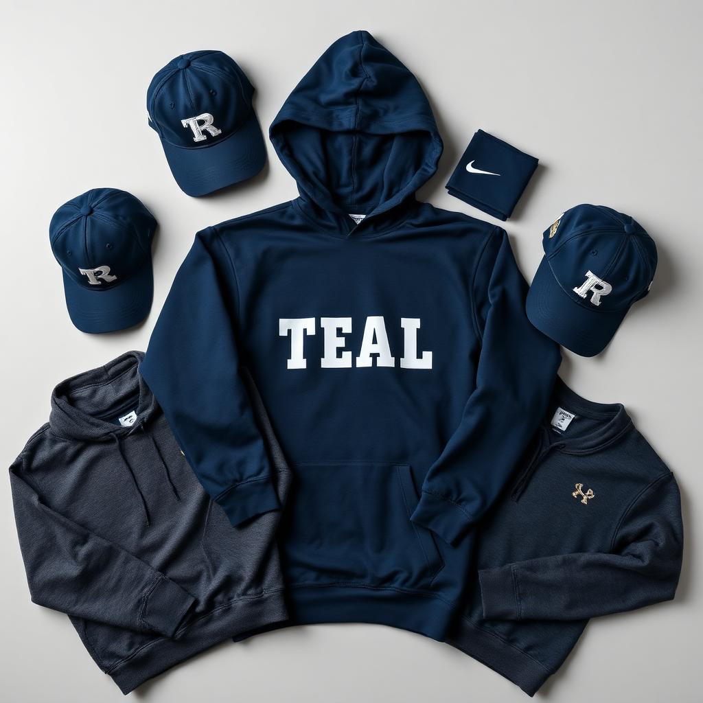 Premium custom apparel flat lay for fundraising